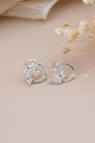 Khuyên bạc ta tròn rỗng ôm lá 