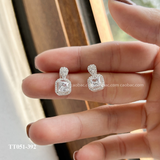  Khuyên bạc ta giọt nước ổ đá viền đá vuông 
