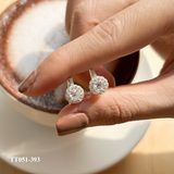  Khuyên bạc ta bấm nụ đá viền đá tròn 