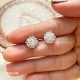  Khuyên bạc ta bông tuyết mini ổ đá năm chấu 