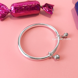  Lắc tay bạc Việt Nam trẻ em kiềng cứng hai chuông đáng yêu khắc tên | Cáo Bạc 