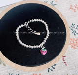  Lắc tay bạc Việt Nam trẻ em bi charm dâu tây dễ thương khắc tên | Cáo Bạc 