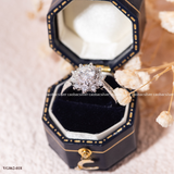  Nhẫn bạc Việt Nam xi vàng trắng đính Kim Cương Moissanite hình hoa tuyết sang trọng | Cáo Bạc 