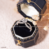  Nhẫn bạc Việt Nam xi vàng trắng đính kim cương Moissanite hồ điệp tinh xảo | Cáo Bạc 