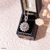  Dây chuyền bạc ta xi vàng trắng đính Kim Cương Moissanite tròn đá giữa chấu giữ nổi 