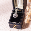 Dây chuyền bạc ta xi vàng trắng đính Kim Cương Moissanite tròn đá lớn gọng dày