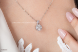  Dây chuyền bạc ta xi vàng trắng đính Kim Cương Moissanite tròn ổ đá cao 