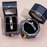  Nhẫn đôi bạc Việt Nam xi vàng trắng đính kim cương Moissanite Lover tinh tế | Cáo Bạc 