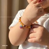  Vòng hổ phách trẻ em mix dâu tây đá treo đáng yêu | Cáo Bạc 