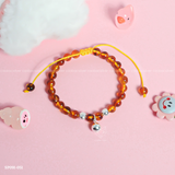  Vòng tay trẻ em hổ phách mix charm bi tròn xinh xắn | Cáo Bạc 