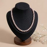  Chuỗi ngọc trai Freshwater tím 8-9li ánh hồng sang trọng thanh lịch | Cáo Bạc 