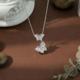  Dây chuyền bạc Việt Nam hai bướm đính đá thả rơi | Cáo Bạc 