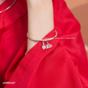 Kiềng tay bạc Việt Nam Xuân Son charm sen đá Moonstone | Cáo Bạc