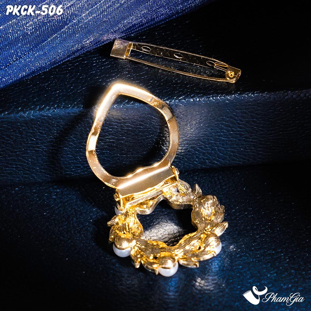 Phụ Kiện Cài Khăn, Cài Áo Đa Năng Họa Tiết Họa Tiết Vòng Hoa Đính Ngọc Trai (PKCK506)