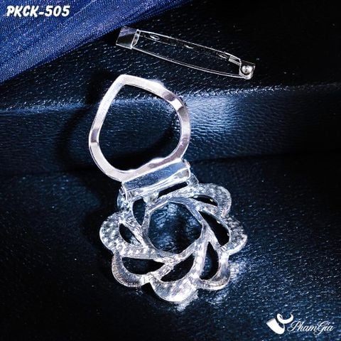 Phụ Kiện Cài Khăn, Cài Áo Đa Năng Họa Tiết Họa Tiết Xoắn Ốc Đính Đá Màu Bạc (PKCK505)