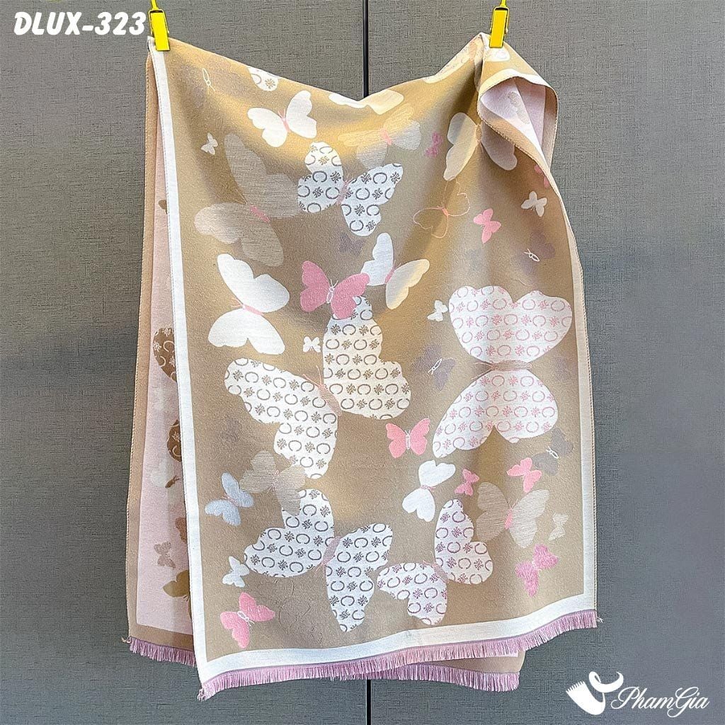 Khăn Choàng Dạ Cashmere Cao Cấp Họa Tiết Cánh Bướm Nhiều Màu Trẻ Trung (DLUX323)