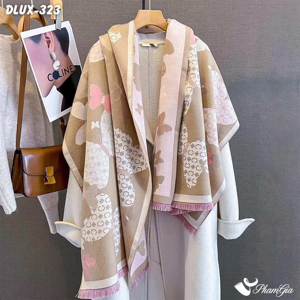 Khăn Choàng Dạ Cashmere Cao Cấp Họa Tiết Cánh Bướm Nhiều Màu Trẻ Trung (DLUX323)