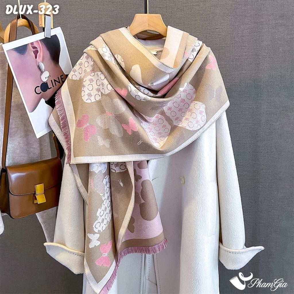 Khăn Choàng Dạ Cashmere Cao Cấp Họa Tiết Cánh Bướm Nhiều Màu Trẻ Trung (DLUX323)
