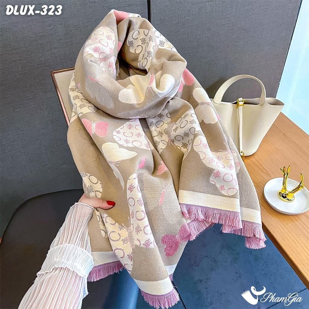 Khăn Choàng Dạ Cashmere Cao Cấp Họa Tiết Cánh Bướm Nhiều Màu Trẻ Trung (DLUX323)