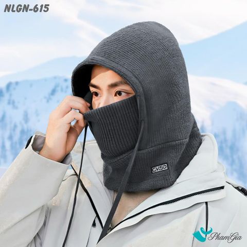 Người Mẫu Đội Nón Len Lót Lông Giữ Nhiệt Chuyên Dụng Tích Hợp Khẩu Trang Giữ Ấm Màu Xám