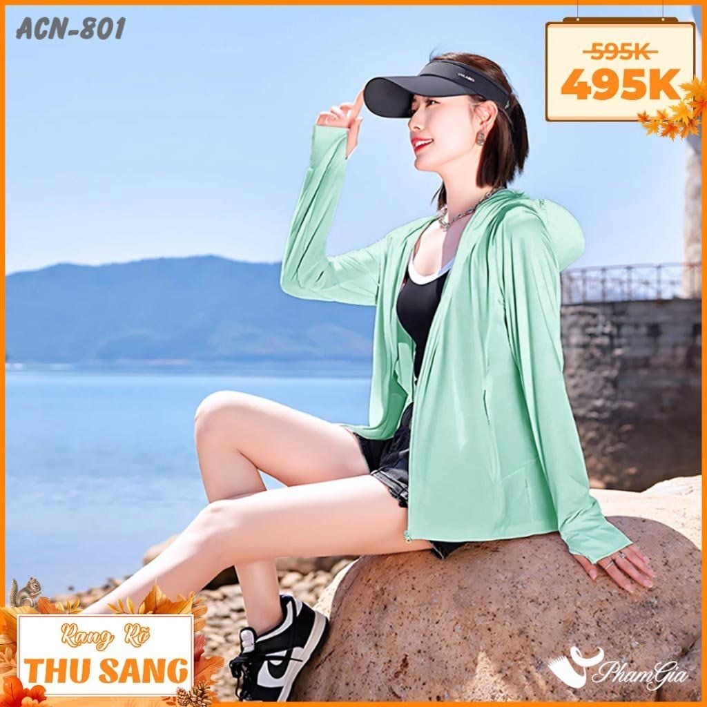 Áo Chống Nắng Hạ Nhiệt Uni-Cool Max Cao Cấp Màu Xanh Mint