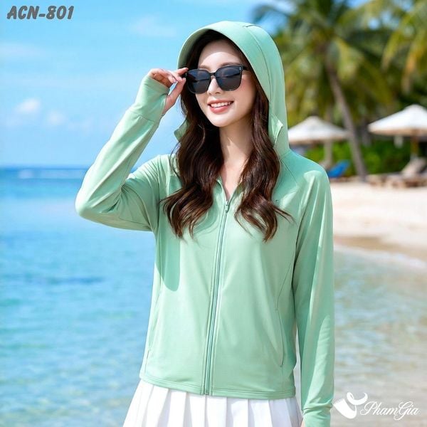 Áo Chống Nắng Hạ Nhiệt Uni-Cool Max Cao Cấp Màu Xanh Mint (ACN801)