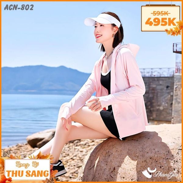 Áo Chống Nắng Hạ Nhiệt Uni-Cool Max Cao Cấp Màu Hồng Pastel (ACN802)