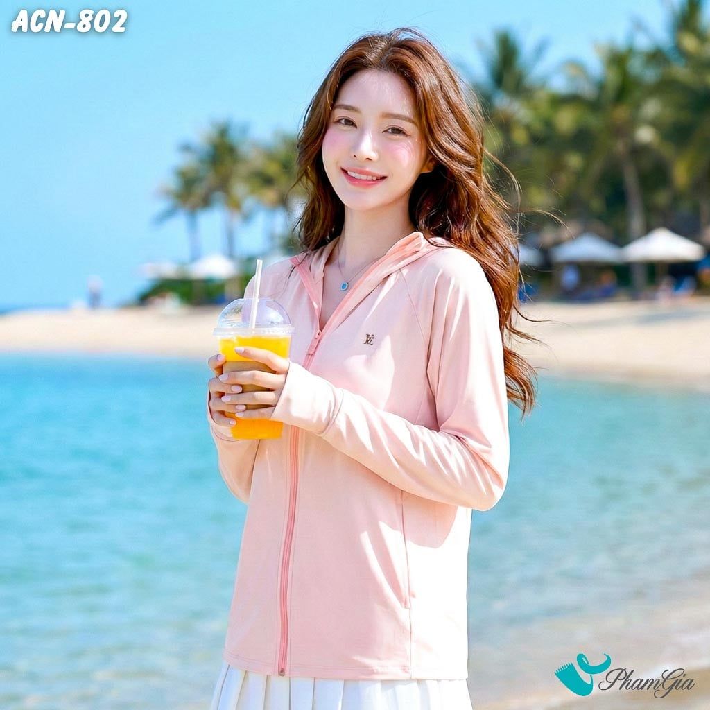 Áo Chống Nắng Hạ Nhiệt Uni-Cool Max Cao Cấp Màu Hồng Pastel (ACN802)