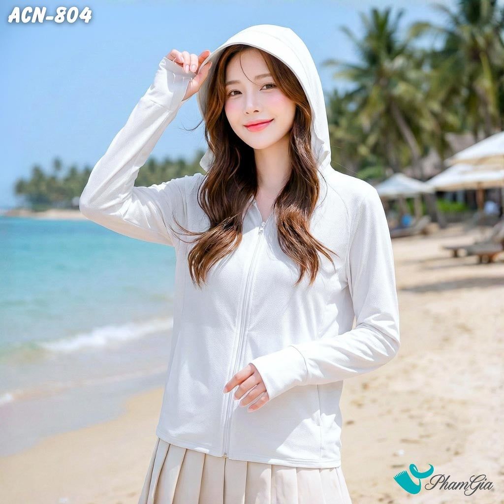 Áo Chống Nắng Hạ Nhiệt Uni-Cool Max Cao Cấp Màu Trắng (ACN804)