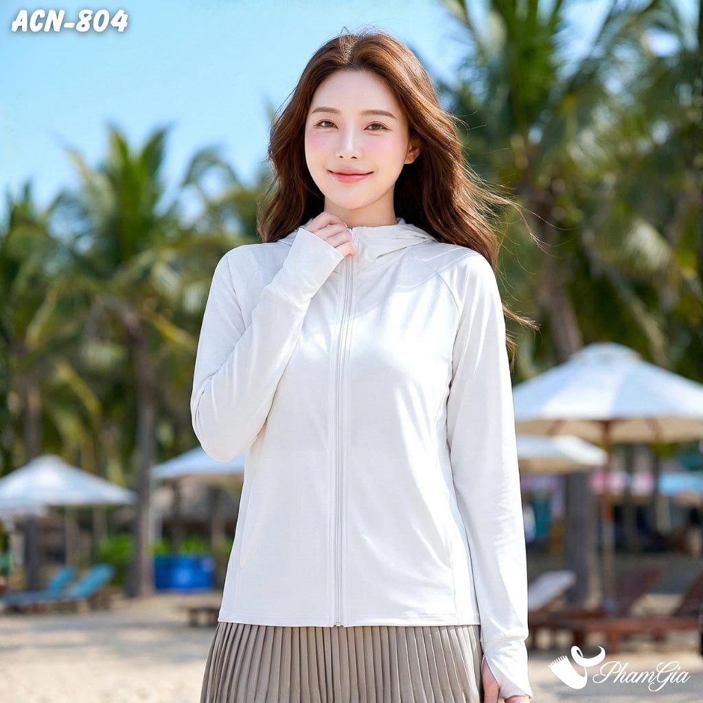 Áo Chống Nắng Hạ Nhiệt Uni-Cool Max Cao Cấp Màu Trắng (ACN804)