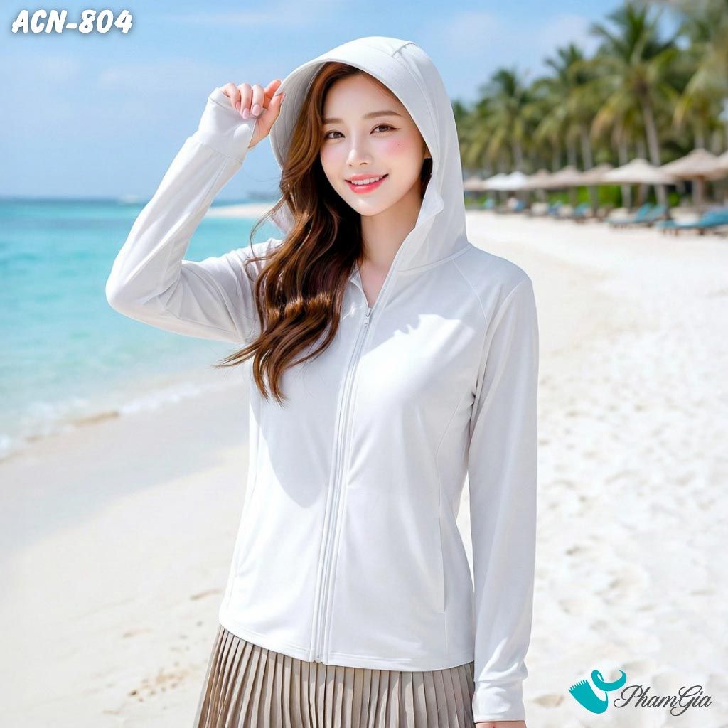 Áo Chống Nắng Hạ Nhiệt Uni-Cool Max Cao Cấp Màu Trắng (ACN804)