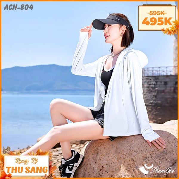 Áo Chống Nắng Hạ Nhiệt Uni-Cool Max Cao Cấp Màu Trắng (ACN804)