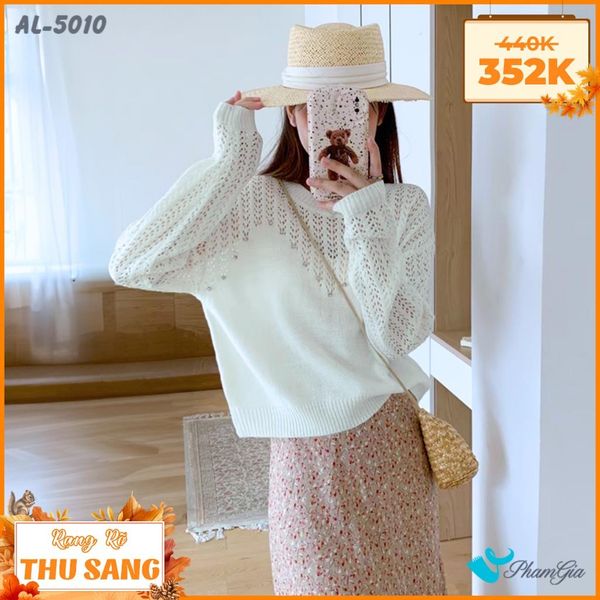 Áo Len Thời Trang Thu Đông Màu Trắng Kem (AL5010)