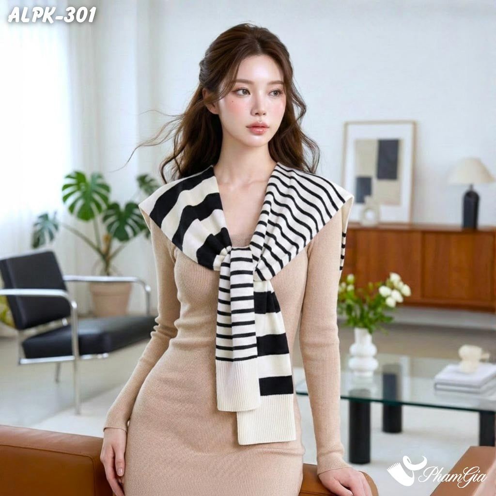 Vạt Áo Thời Trang Phong Cách Hàn Quốc Cao Cấp Màu Trắng (ALPK301)