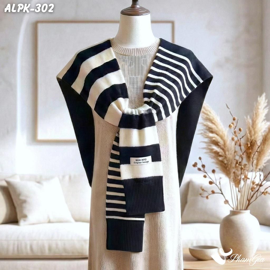 Vạt Áo Thời Trang Phong Cách Hàn Quốc Cao Cấp Màu Đen (ALPK302)