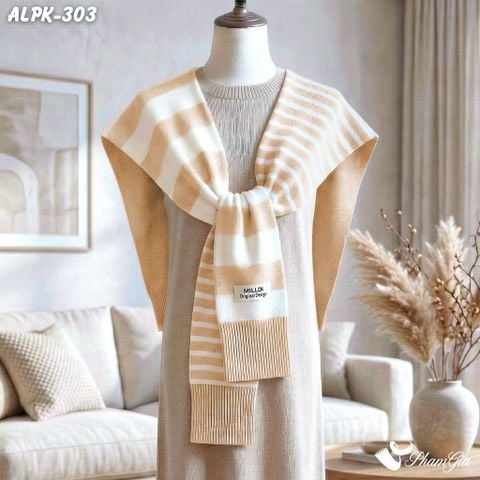 Vạt Áo Thời Trang Phong Cách Hàn Quốc Cao Cấp Màu Beige (ALPK303)