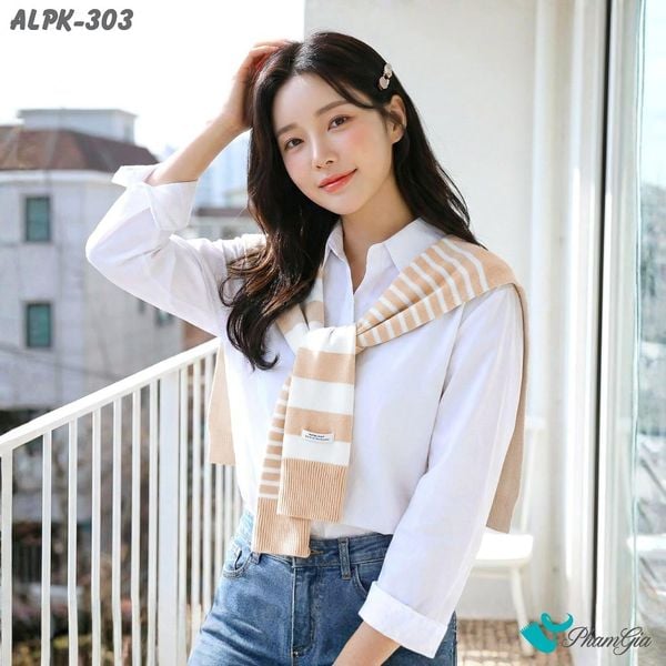 Vạt Áo Thời Trang Phong Cách Hàn Quốc Cao Cấp Màu Beige (ALPK303)