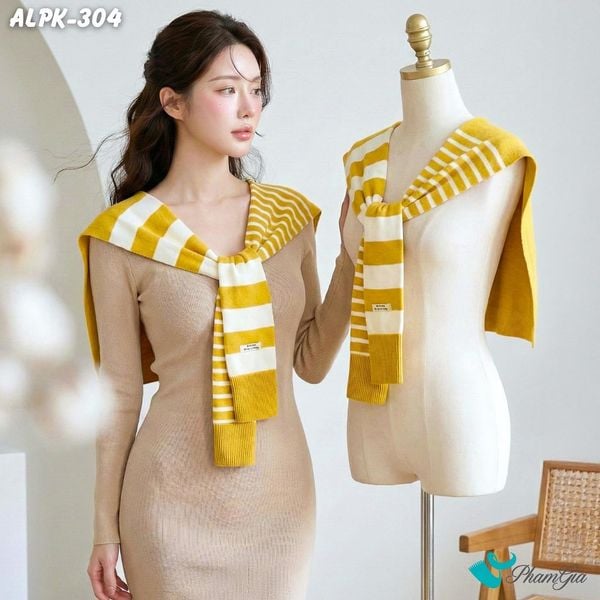 Vạt Áo Thời Trang Phong Cách Hàn Quốc Cao Cấp Màu Vàng (ALPK304)