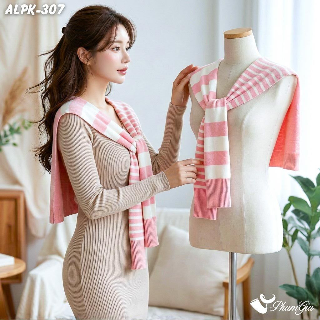 Vạt Áo Thời Trang Phong Cách Hàn Quốc Cao Cấp Màu Hồng Baby (ALPK307)
