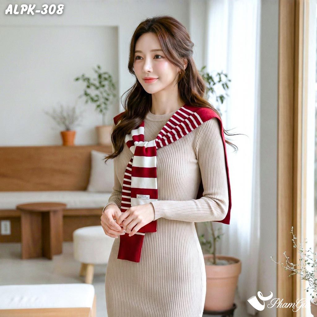 Vạt Áo Thời Trang Phong Cách Hàn Quốc Cao Cấp Màu Đỏ (ALPK308)