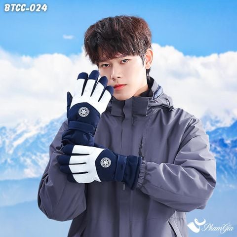 Găng Tay Mùa Đông Siêu Dày Lót Lông Giữ Ấm Cao Cấp Chất Liệu Trượt Nước, Chuyên Dụng Đi Tuyết Màu Xanh Navy (BTCC024)