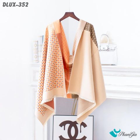 Khăn Choàng Dạ Cashmere Cao Cấp Họa Tiết Mosaic Màu Beige Sang Trọng (DLUX352)