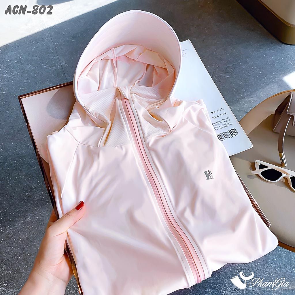 Cận Cảnh Áo Chống Nắng Hạ Nhiệt Uni-Cool Max Cao Cấp Màu Hồng Pastel