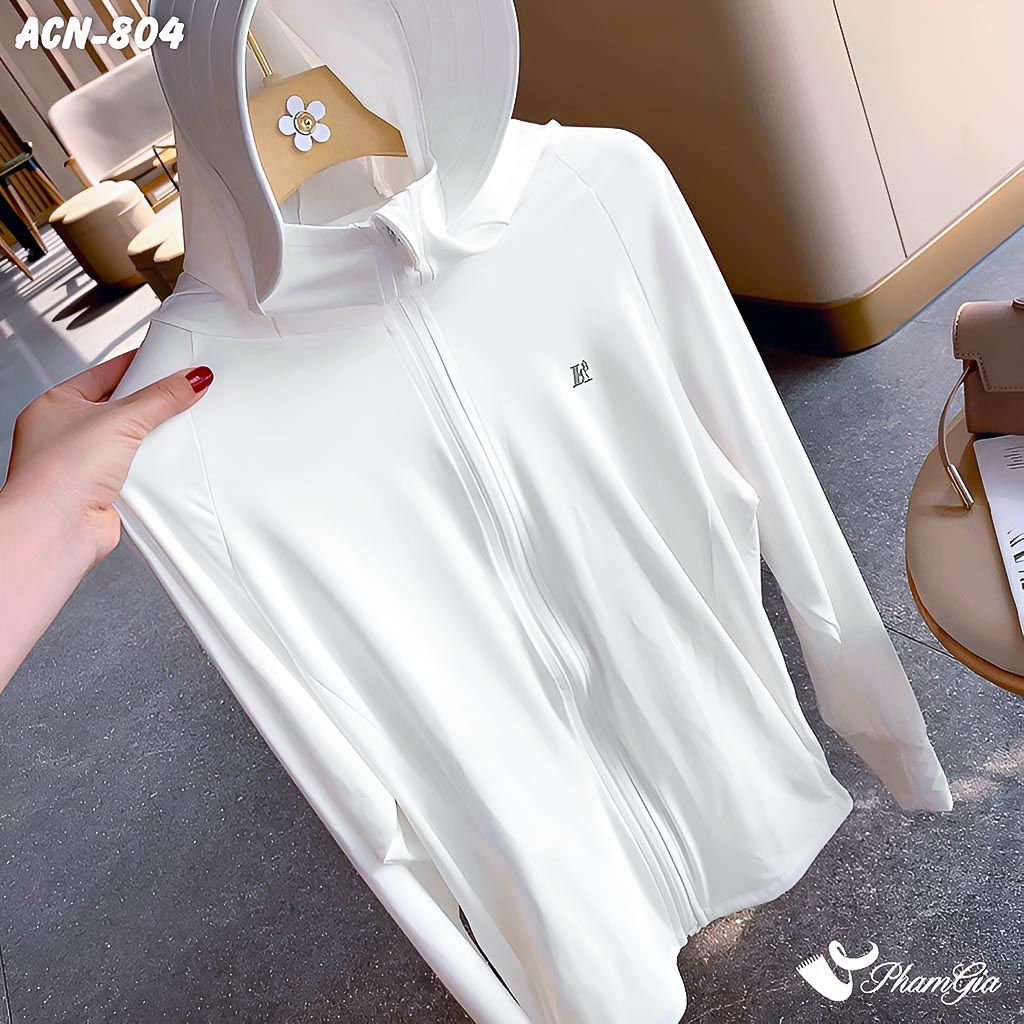 Góc Phía Trên Áo Chống Nắng Hạ Nhiệt Uni-Cool Max Cao Cấp Màu Trắng