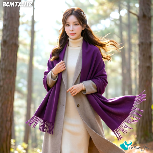 Khăn Choàng Cashmere Trơn (BCMTX118)