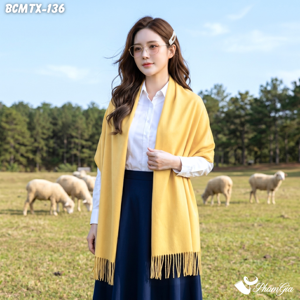 Khăn Choàng Cashmere Trơn (BCMTX136)