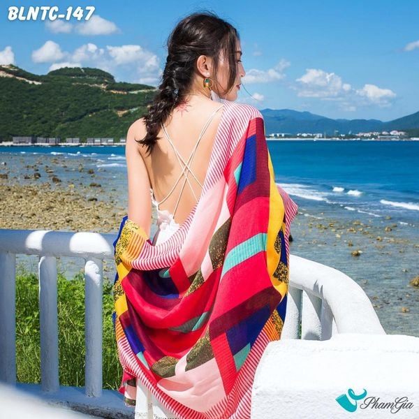 Khăn Choàng Linen Boho Họa Tiết Thổ Cẩm (BLNTC147)
