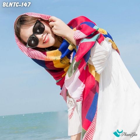 Khăn Choàng Linen Boho Họa Tiết Thổ Cẩm (BLNTC147)
