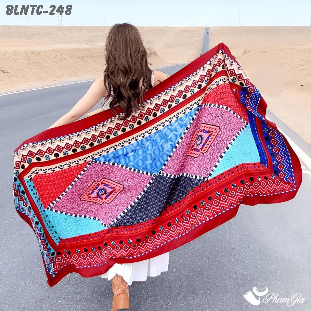 Khăn Choàng Linen Boho Họa Tiết Thổ Cẩm (BLNTC248)