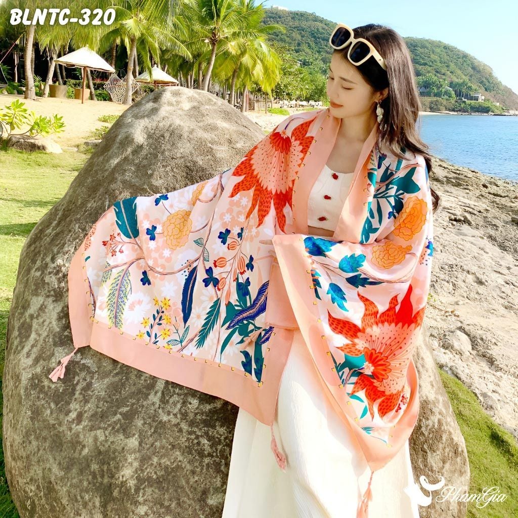 Khăn Choàng Linen Boho Họa Tiết Thổ Cẩm (BLNTC320)